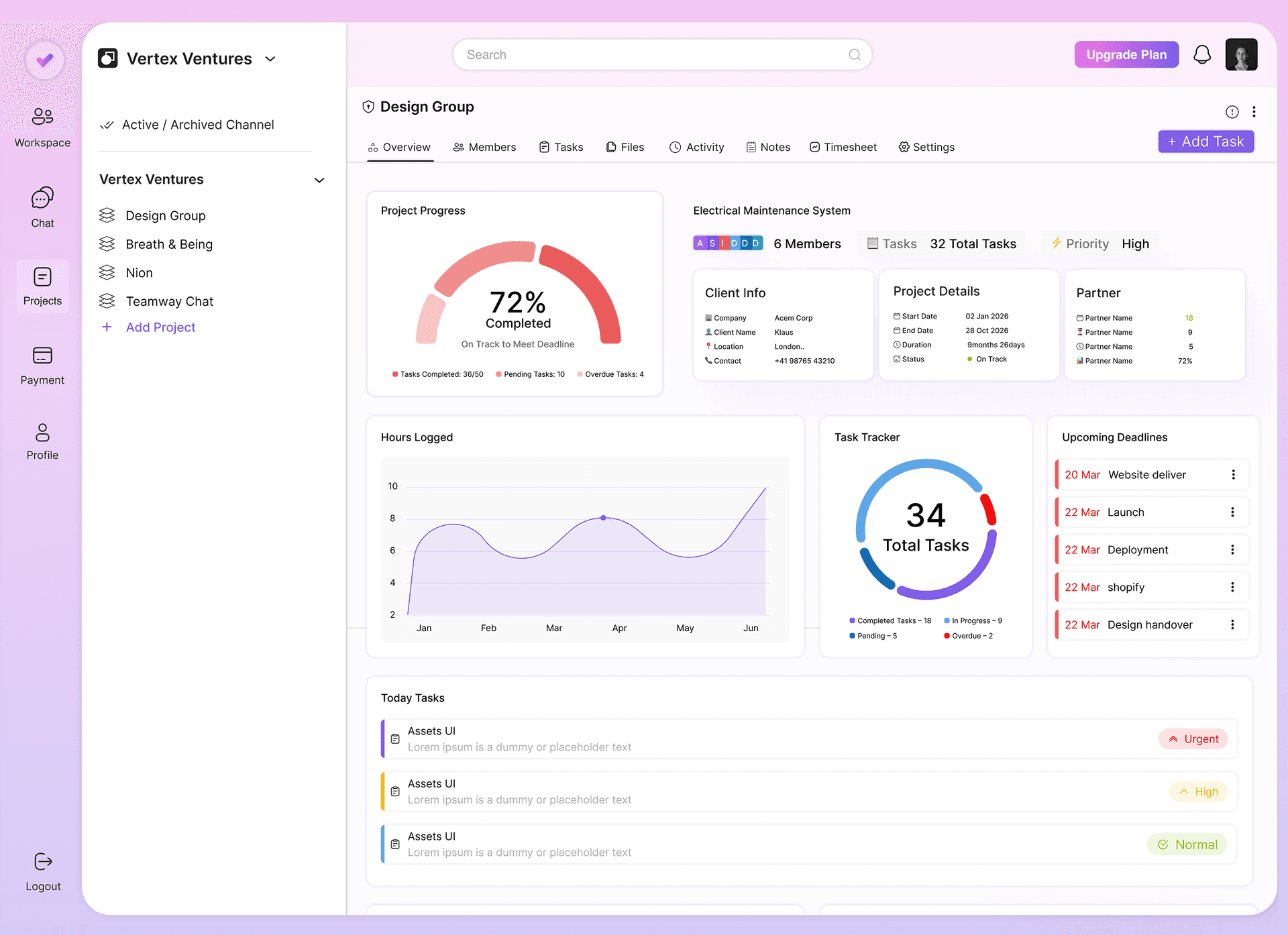 Zynito Projects interface